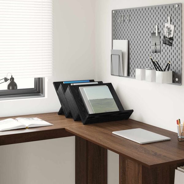 vidaXL Magazinregal mit Regal Schwarz Eichen-Optik 53 x 40 x 28.5 cm