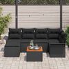 vidaXL Gartensofa-set mit Speicher 7 pcs Schwarz Poly-Rattan