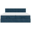 vidaXL Ottoman-Bett mit Matratzen Dunkelblau 180x200 cm Samt