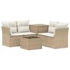vidaXL Sofa Set 6 stk. Beige und Cremewei&szlig; Polyrattan und Stahl