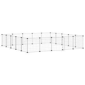 vidaXL 20-tlg. Haustierk&auml;fig mit T&uuml;r Schwarz 175x175x35 cm Stahl