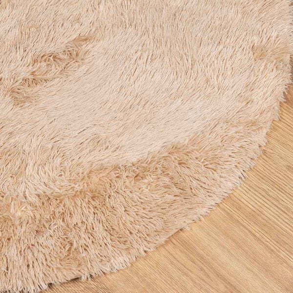 vidaXL Teppich Shaggy Hochflor NAVARRA Beige 160x160 cm Polyester