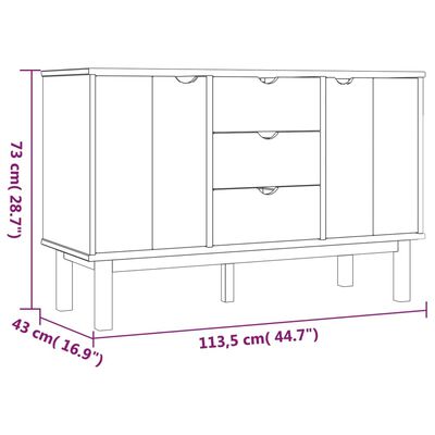 vidaXL Sideboard OTTA Braun&Weiß 113,5x43x73 cm Massivholz Kiefer