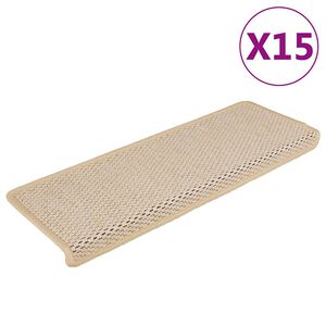 vidaXL Stufenmatten Selbstklebend Sisal-Optik 15 Stk. 65x21x4cm Berber
