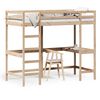vidaXL Hochbett mit Schreibtisch 100x200 cm Massivholz Kiefer