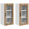 vidaXL Wandglas-Schrank LUCCA 2 pcs Artisan-Eiche Holzwerkstoff