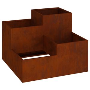 vidaXL Gartenblumentopf Rostig 80 x 80 x 60 cm Wetterfeststahl