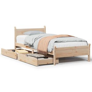 vidaXL Massivholzbett ohne Matratze 75x190 cm Kiefernholz