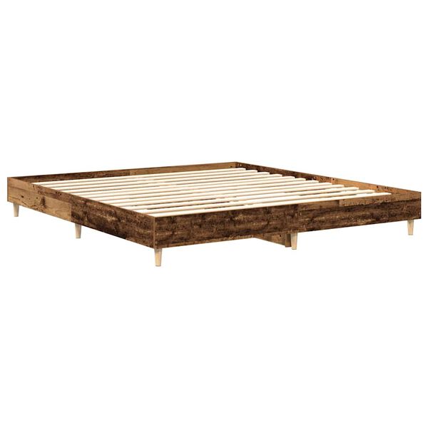 vidaXL Bettgestell ohne Matratze Altholz-Optik 180x200cm Holzwerkstoff