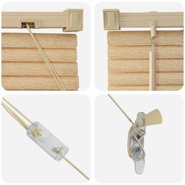 vidaXL Venetianer Jalousie Hellbraun mit Muster 213 x 50 cm PVC