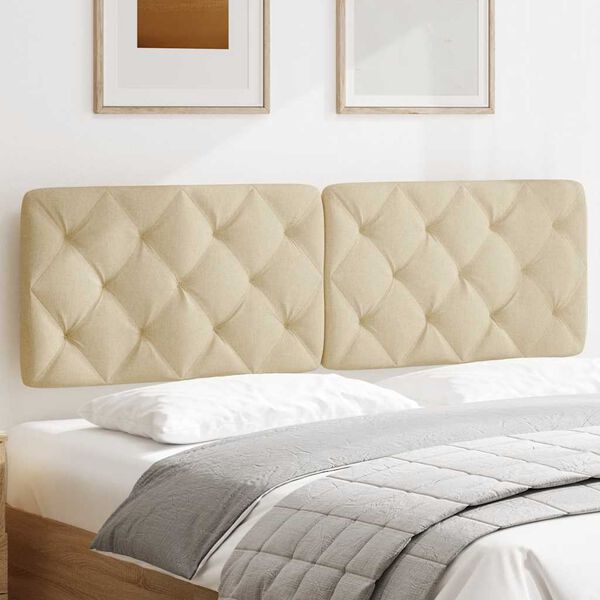 vidaXL Kopfteil-Kissen Creme 160 cm Stoff