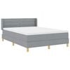 vidaXL Boxspringbett mit Matratze Hellgrau 140 x 190 cm Stoff