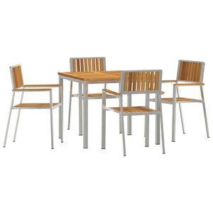 vidaXL Outdoortisch-Set 5 pcs Braun Massivholz Akazie