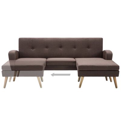 vidaXL Sofa in L-Form Stoffbezug 186 x 136 x 79 cm Braun