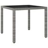 vidaXL Gartentisch Grau 90x90x75 cm Poly Rattan