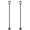 vidaXL Laternenpfahl Set with LED Bulb 2 Stk. Schwarz 16 x 16 x 156 cm