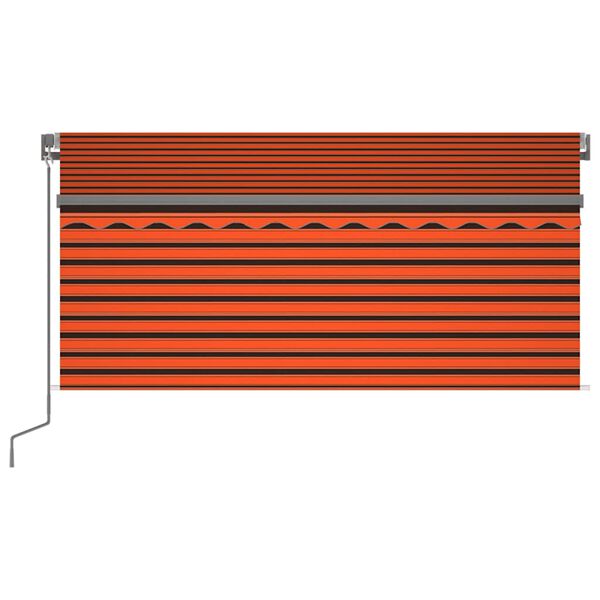 vidaXL Markise Manuell Einziehbar mit Rollo & LED 3x2,5 m Orange Braun