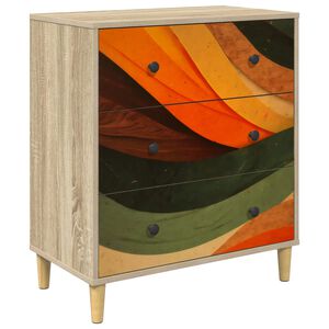 vidaXL Kommode BONN Retro-Wellenmuster 66 x 36,5 x 75 cm Holzwerkstoff