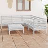 vidaXL 6-tlg. Garten-Lounge-Set Massivholz Kiefer Wei&szlig;