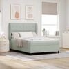 vidaXL Boxspringbett mit Matratze Hellgrau 190 x 140 cm Polyester
