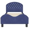 vidaXL Kinderbettgestell mit Kopfteil Polizeiblau 80 x 160 cm Samt