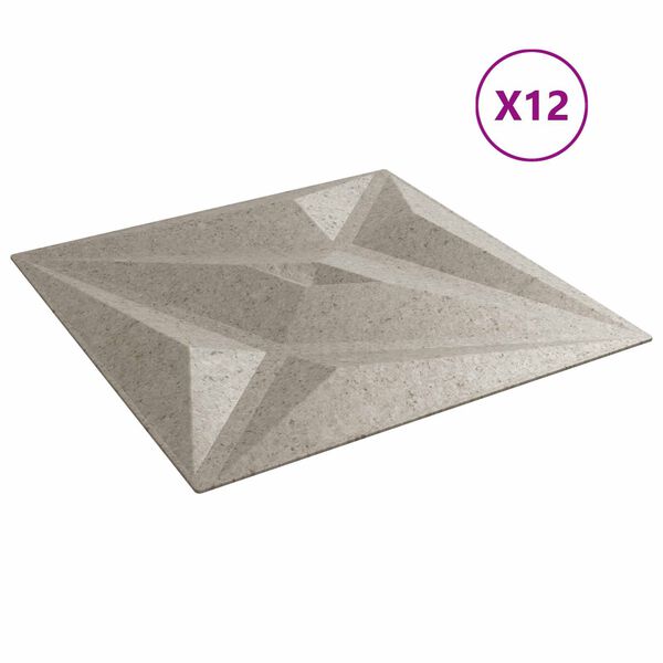 vidaXL Wandpaneele Stern 12 pcs Stern Beton 50 x 50 cm XPS Schaum