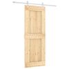 vidaXL Schiebet&uuml;r Nat&uuml;rlich und Wei&szlig; 80 x 210 cm Massivkiefer