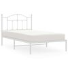 vidaXL Bettgestell mit Kopfteil Metall Wei&szlig; 100x190 cm