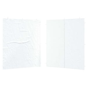 vidaXL Party Zelt Seitenteil 2 pcs Wei&szlig; 200 x 195 cm PE und Stahl