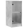 vidaXL Beistellschrank mit Glast&uuml;ren Betongrau 35x37x75,5 cm