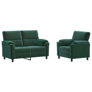 vidaXL Sofa-Set 2 pcs Dunkelgr&uuml;n Samt