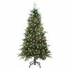 vidaXL K&uuml;nstlicher klappbarer Weihnachtsbaum Gr&uuml;n 150 cm PE und PVC