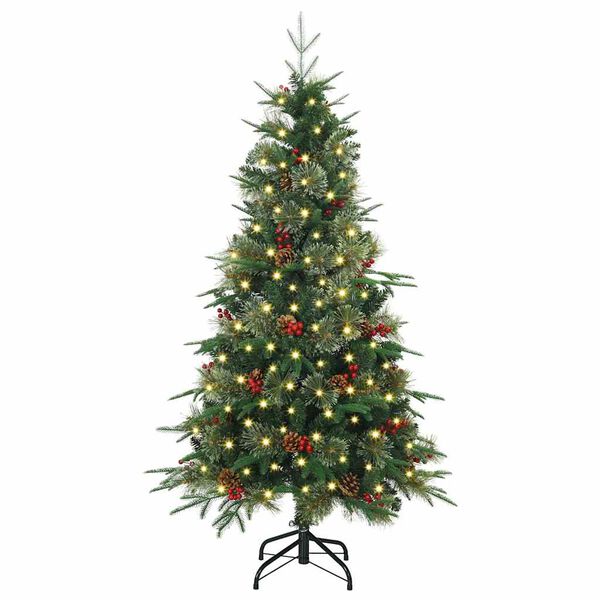 vidaXL K&uuml;nstlicher klappbarer Weihnachtsbaum Gr&uuml;n 150 cm PE und PVC