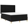 vidaXL Boxspringbett mit Matratze Schwarz 140 x 190 cm Stoff