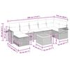 vidaXL 8-tlg. Garten-Sofagarnitur mit Kissen Schwarz Poly Rattan