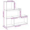 vidaXL Raumteiler-Bücherregal 3 Stufen Braun Eichen-Optik 123x29x123cm