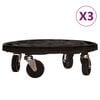 vidaXL Pflanzenroller 3 Stk. 40 cm Durchmesser Schwarz 275 kg