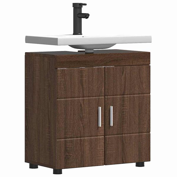 vidaXL Badezimmerschrank-Set TULUM Braun Eichen-Optik 60 x 34 x 63 cm