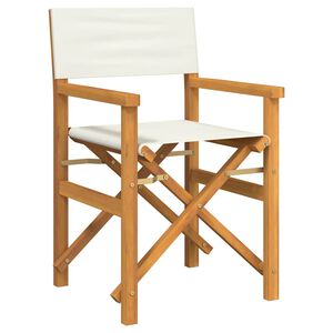 vidaXL Regiestuhl Klappbar Creme Massivholz Teak