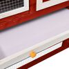 vidaXL Kaninchenstall Rot und Weiß 140x63x120 cm Tanne Massivholz