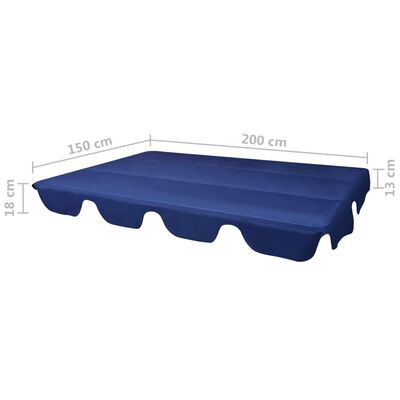 vidaXL Ersatzdach für Gartenschaukel Blau 226x186 cm