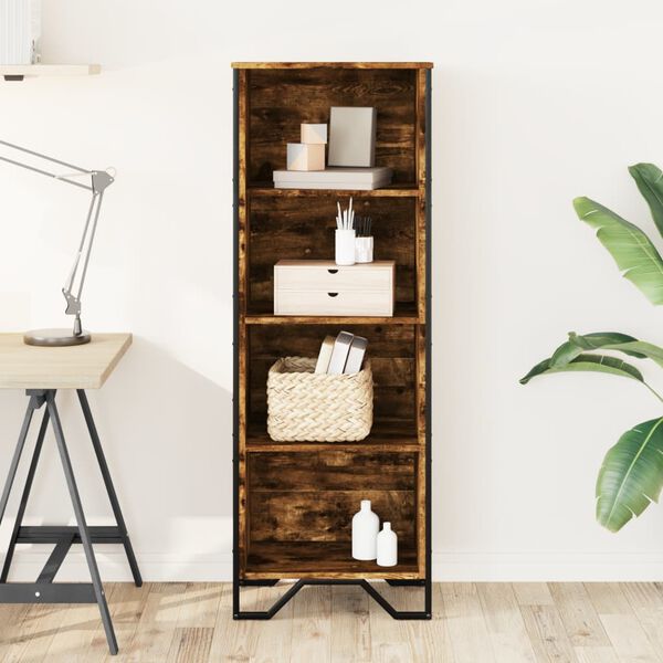 vidaXL Bücherregal Räuchereiche 50x31x137,5 cm Holzwerkstoff