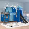 vidaXL Kinderloftbett Schwarz und Blau 99,5 x 200 cm Metall