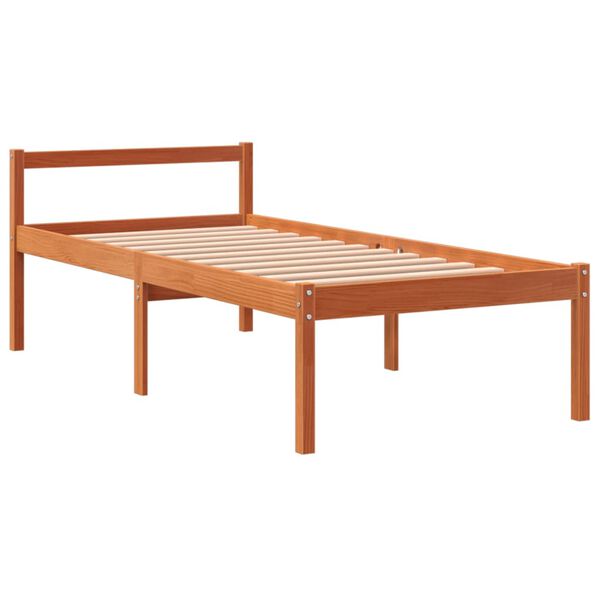 vidaXL Seniorenbett Wachsbraun 75x190 cm Massivholz Kiefer