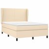 vidaXL Boxspringbett mit Matratze Creme 140x200 cm Stoff