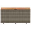 vidaXL Gartentruhe Grau 110x50x54 cm Poly Rattan Akazienholz