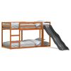 vidaXL Etagenbett mit Rutsche & Leiter Wachsbraun 75x190cm Kiefernholz