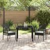 vidaXL Garten Essgruppe 3 pcs Schwarz Poly-Rattan