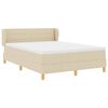 vidaXL Boxspringbett mit Matratze Creme 200 x 140 cm Polyester
