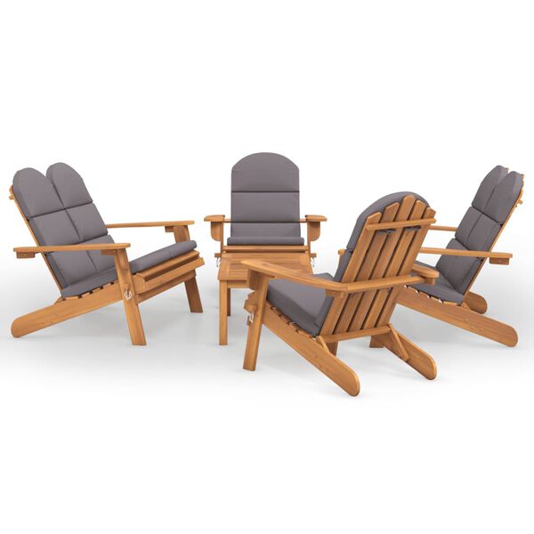 vidaXL 5-tlg. Garten-Lounge-Set Adirondack Massivholz Akazie